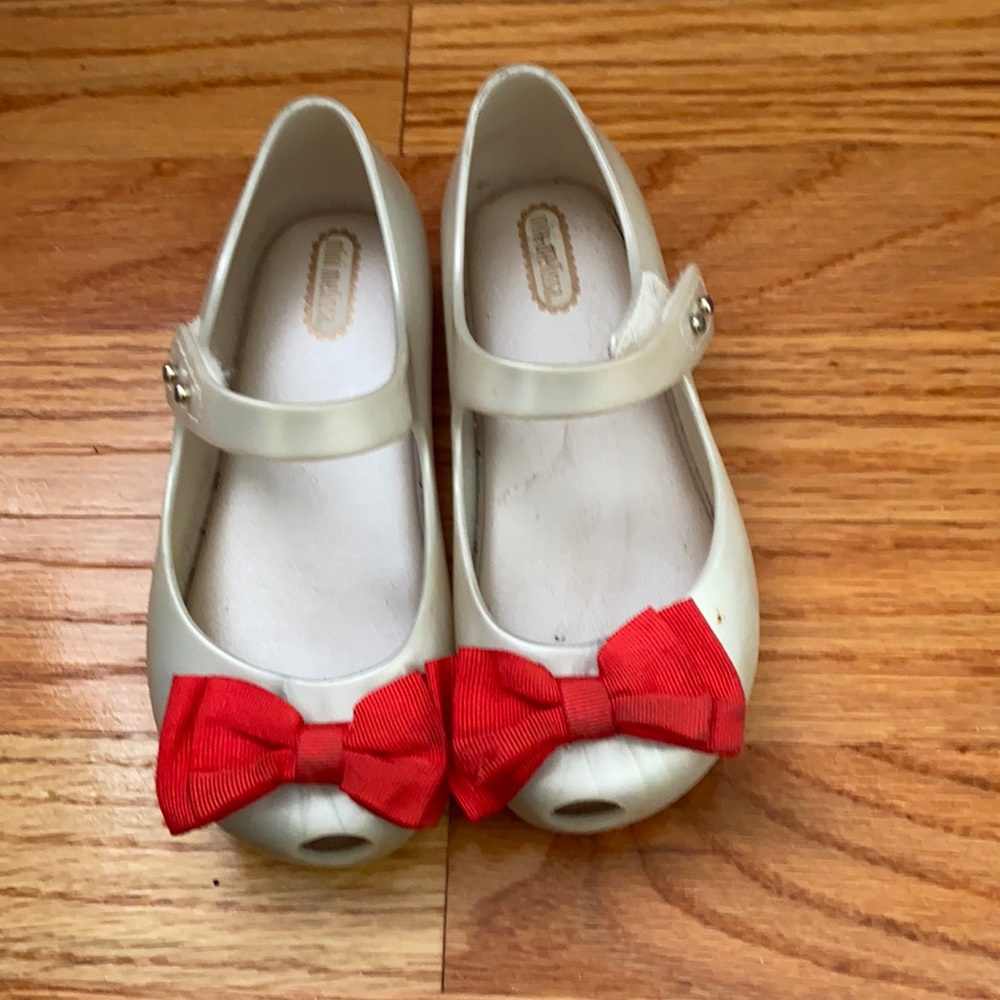 Pearl with a red bow mini Melissa Mary Janes